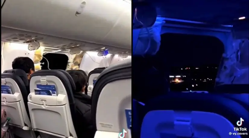 ¡Impactante! Avión perdió una ventana y parte del fuselaje en pleno vuelo: video