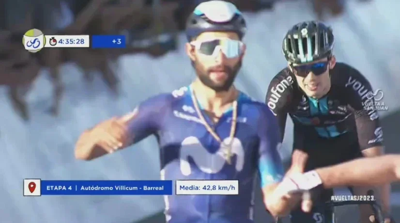 Foto: @vueltasanjuanok Fernando Gaviria se impuso en etapa 4 Vuelta a San Juan