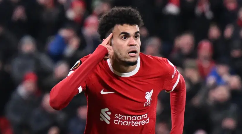 ¡Sigue brillando! Luis Díaz se reportó con un golazo en el juego del Liverpool en Europa League