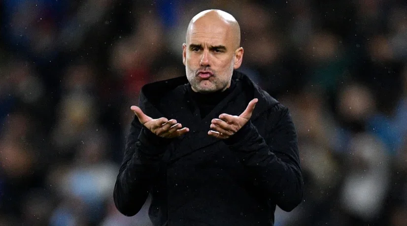 Pep Guardiola celebración City vs Liverpool: Premier League