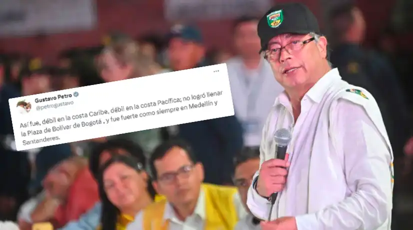 Presidente Gustavo Petro desconoce manifestación masiva en Bogotá y dice que no llenaron plaza de Bolívar