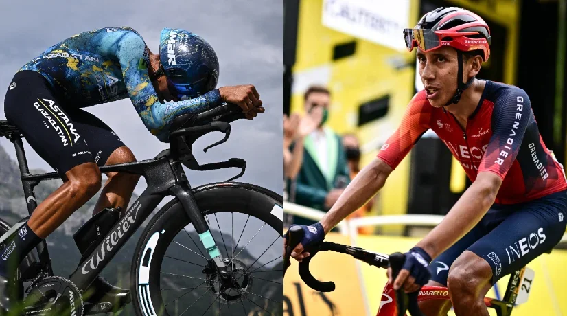 Foto: AFP Harold Tejada y Egan Bernal, los mejores colombianos en el Tour de Francia 2023.