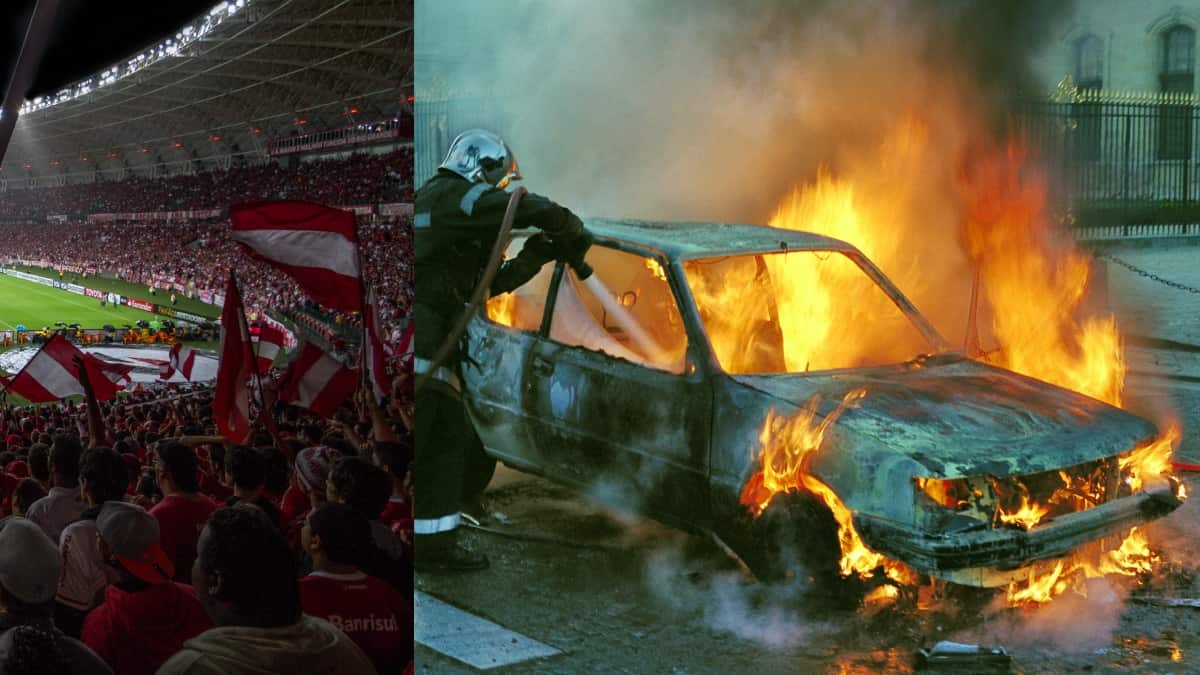 Hinchas prendieron fuego el carro de un árbitro