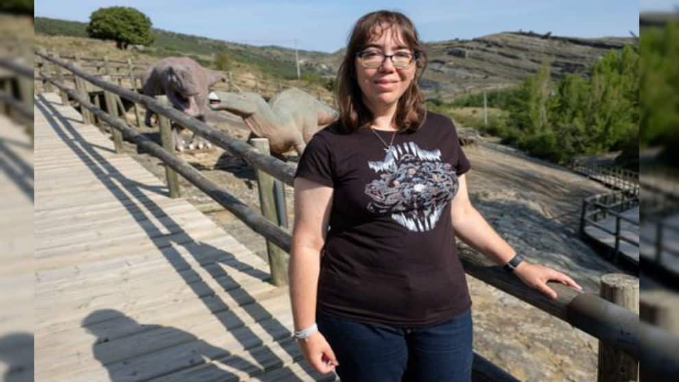 estudian un rastro de pisadas de un dinosaurio carnívoro, hallado en el yacimiento de la Virgen del Campo