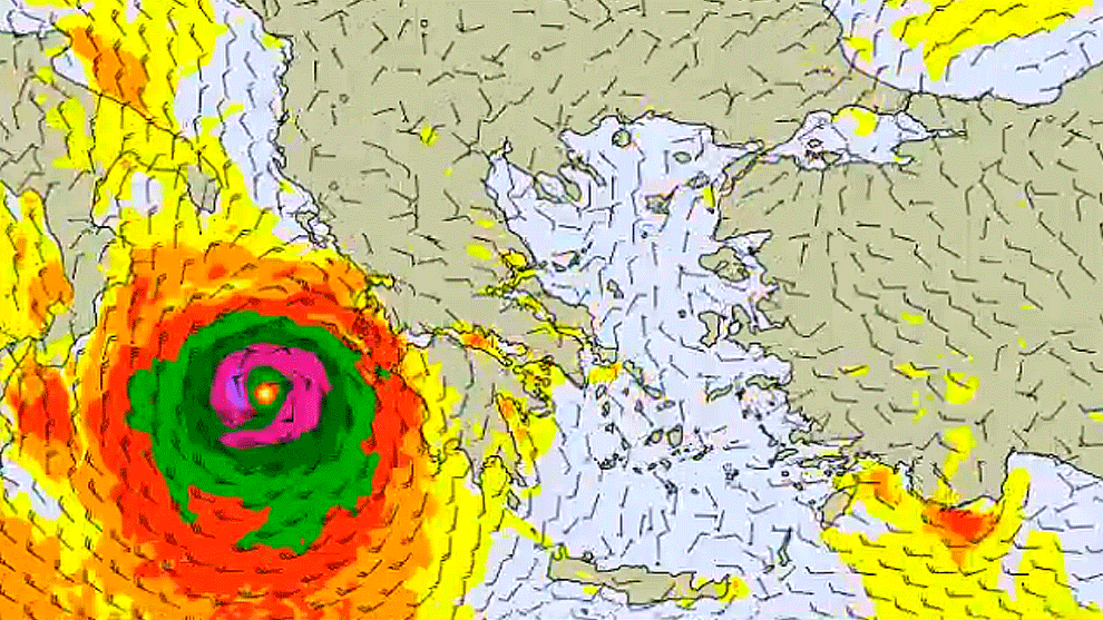 huracán en el Mediterráneo