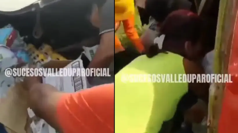 Foto: Redes sociales Conductor de camión suplicó que no lo robaran cuando se accidentó en el Cesar