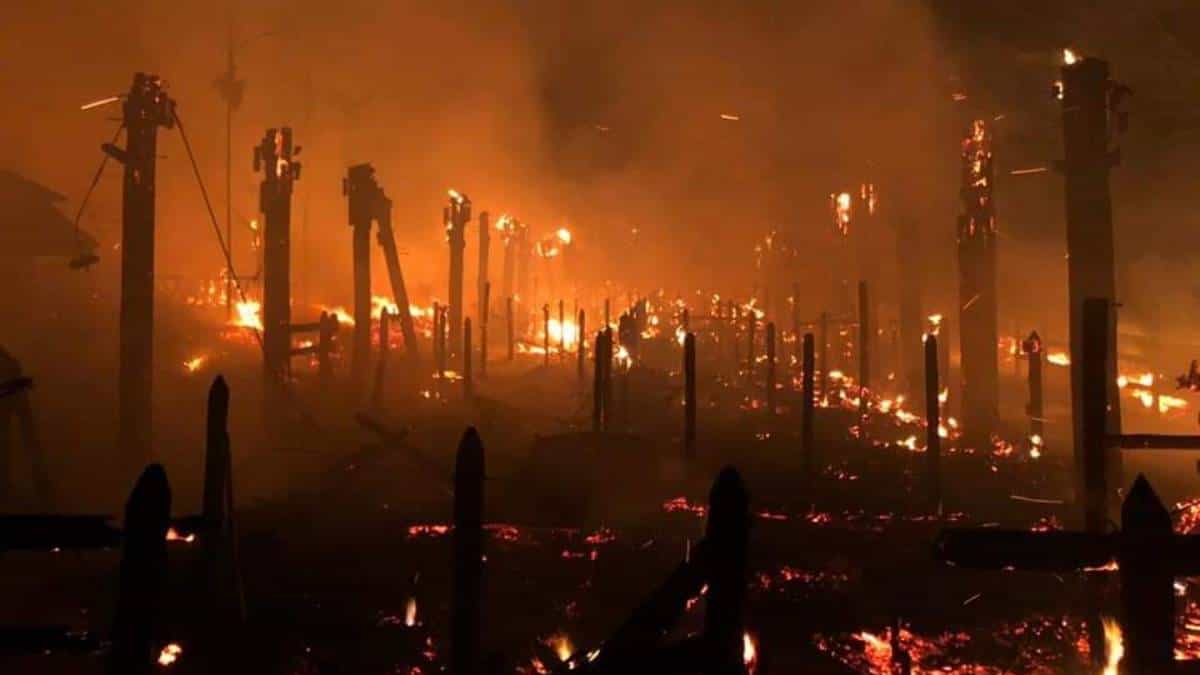 Registran voraz incendio en el parque Panaca en Quindío