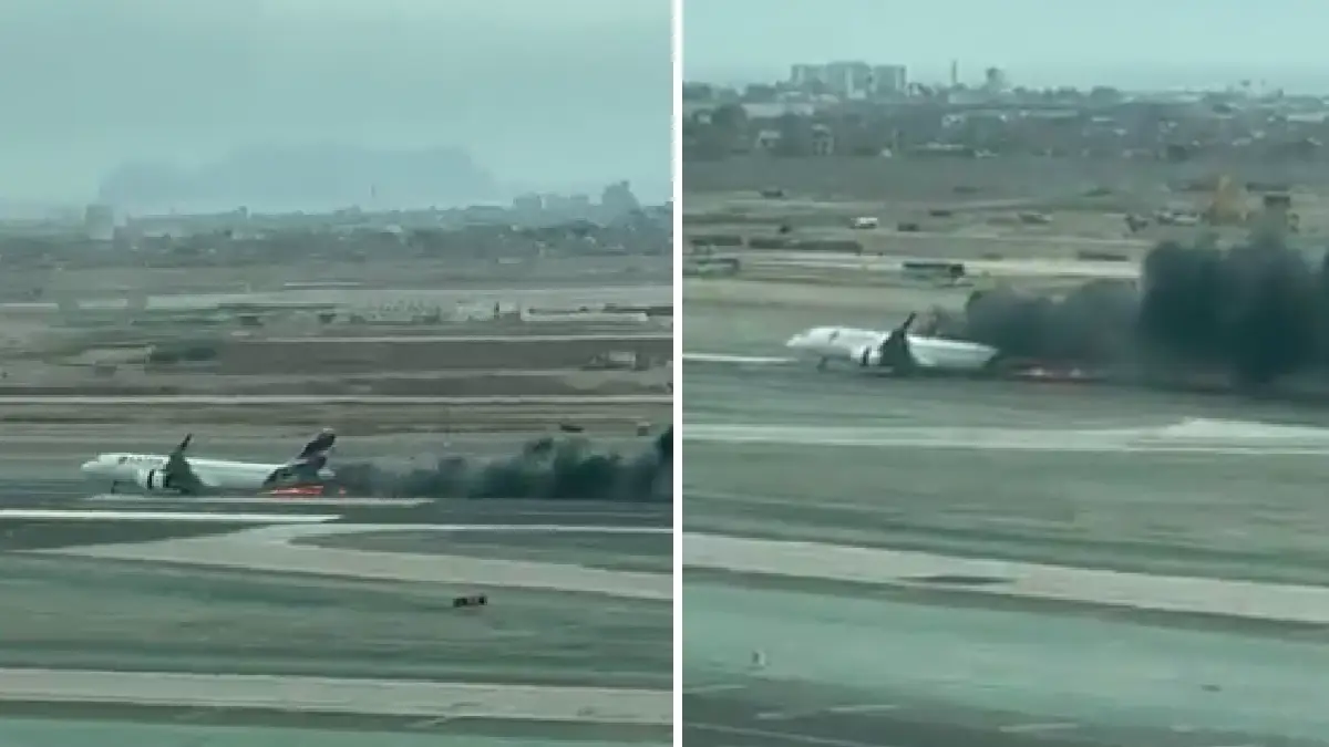 Avión se incendió en aeropuerto de Perú