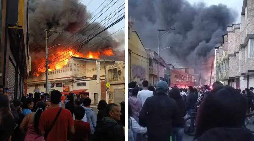 Voraz incendio en fábrica del barrio La Estancia, sur de Bogotá