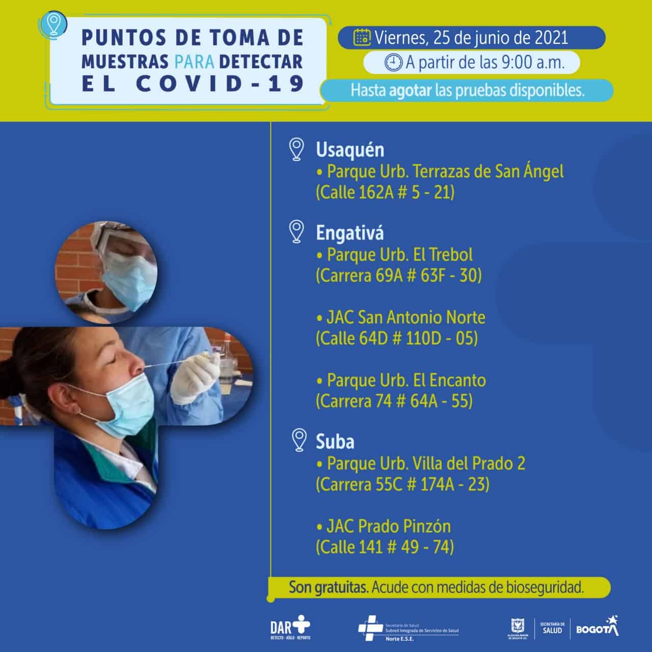 Pruebas covid Bogotá gratis