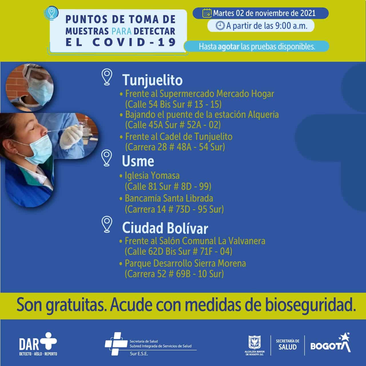Puntos vacunación Bogotá 2 de noviembre / Bogotá