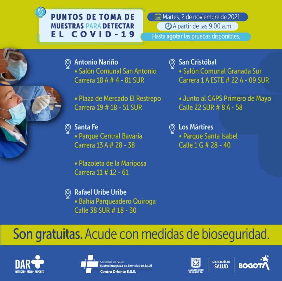 Puntos vacunación Bogotá 2 de noviembre / Bogotá