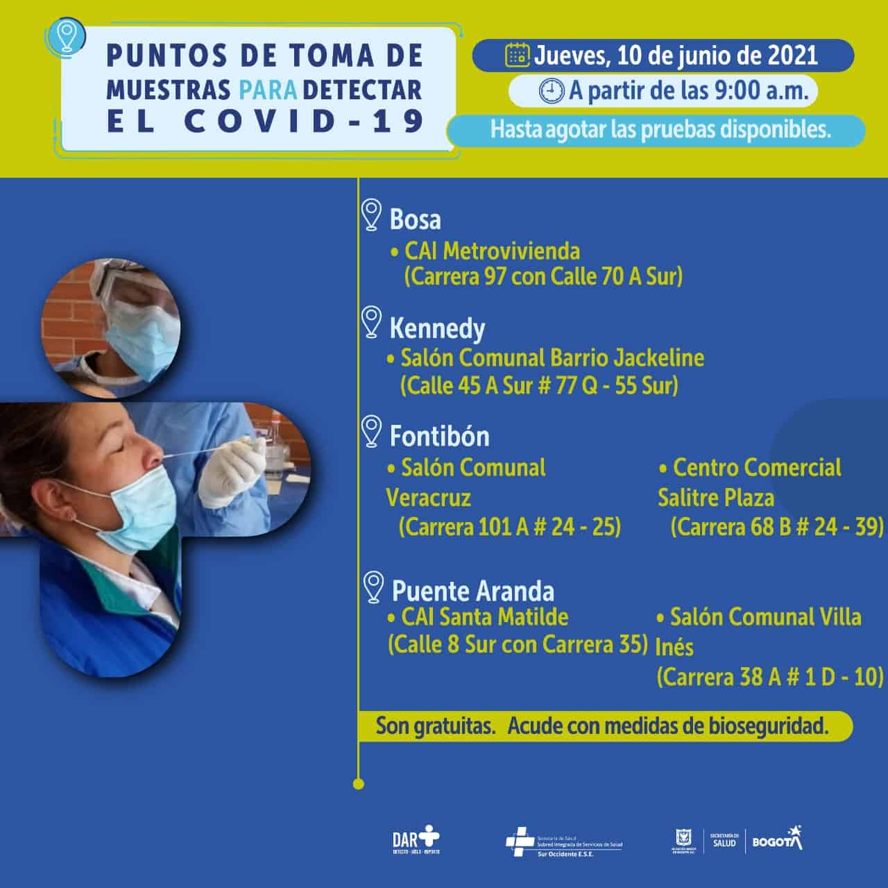 Pruebas PCR gratis en Bogotá