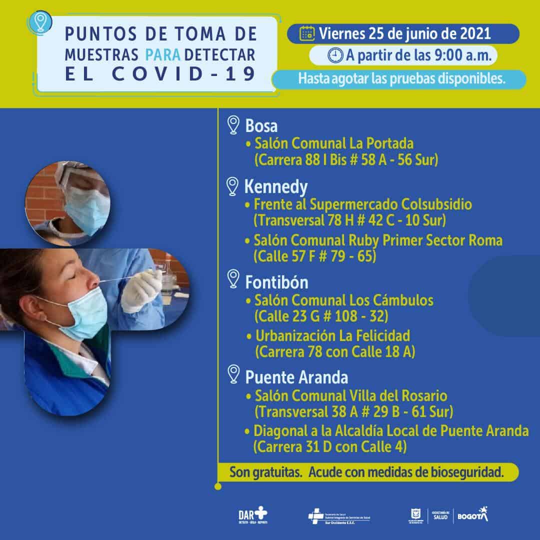 Pruebas covid Bogotá gratis