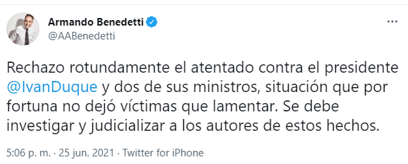 Ataque contra presidente Duque