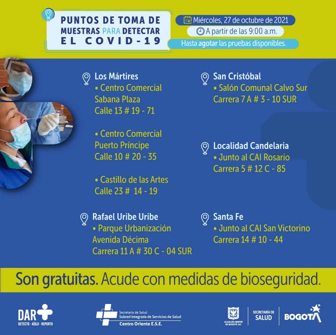 Pruebas covid en Bogotá