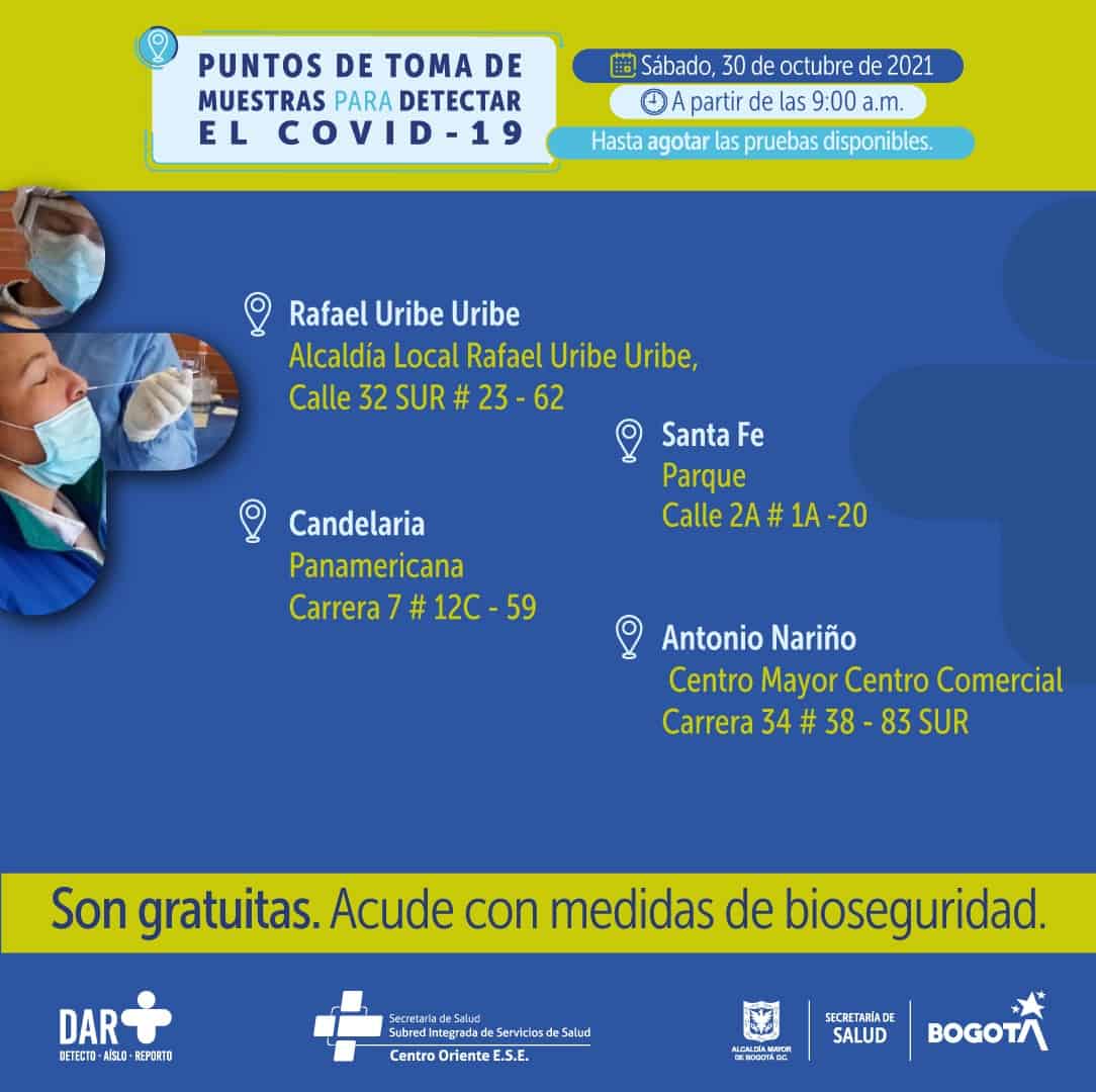 Pruebas covid en Bogotá