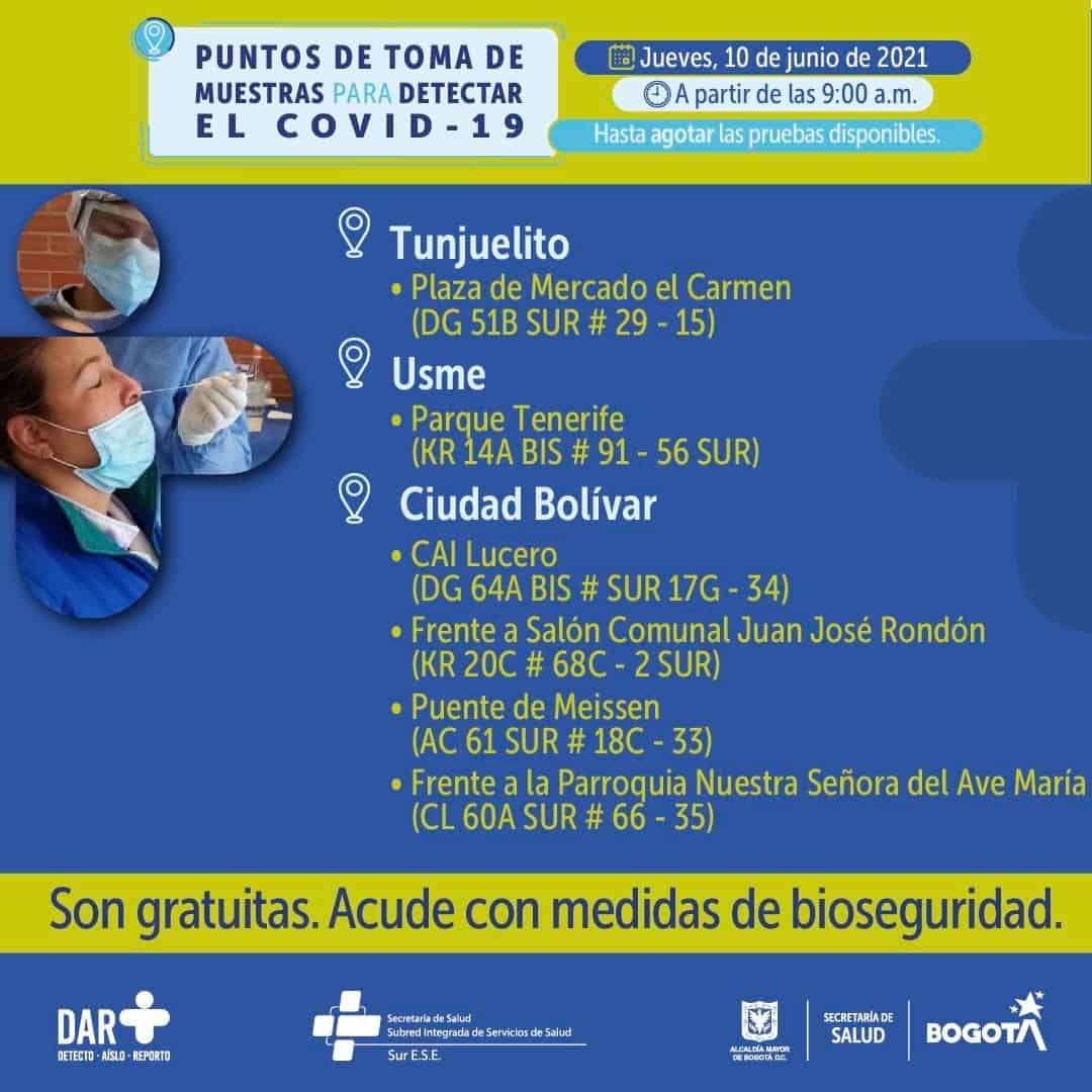 Pruebas PCR gratis en Bogotá