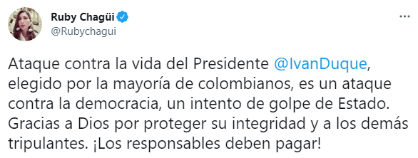 Voces de rechazo a atentado contra Duque