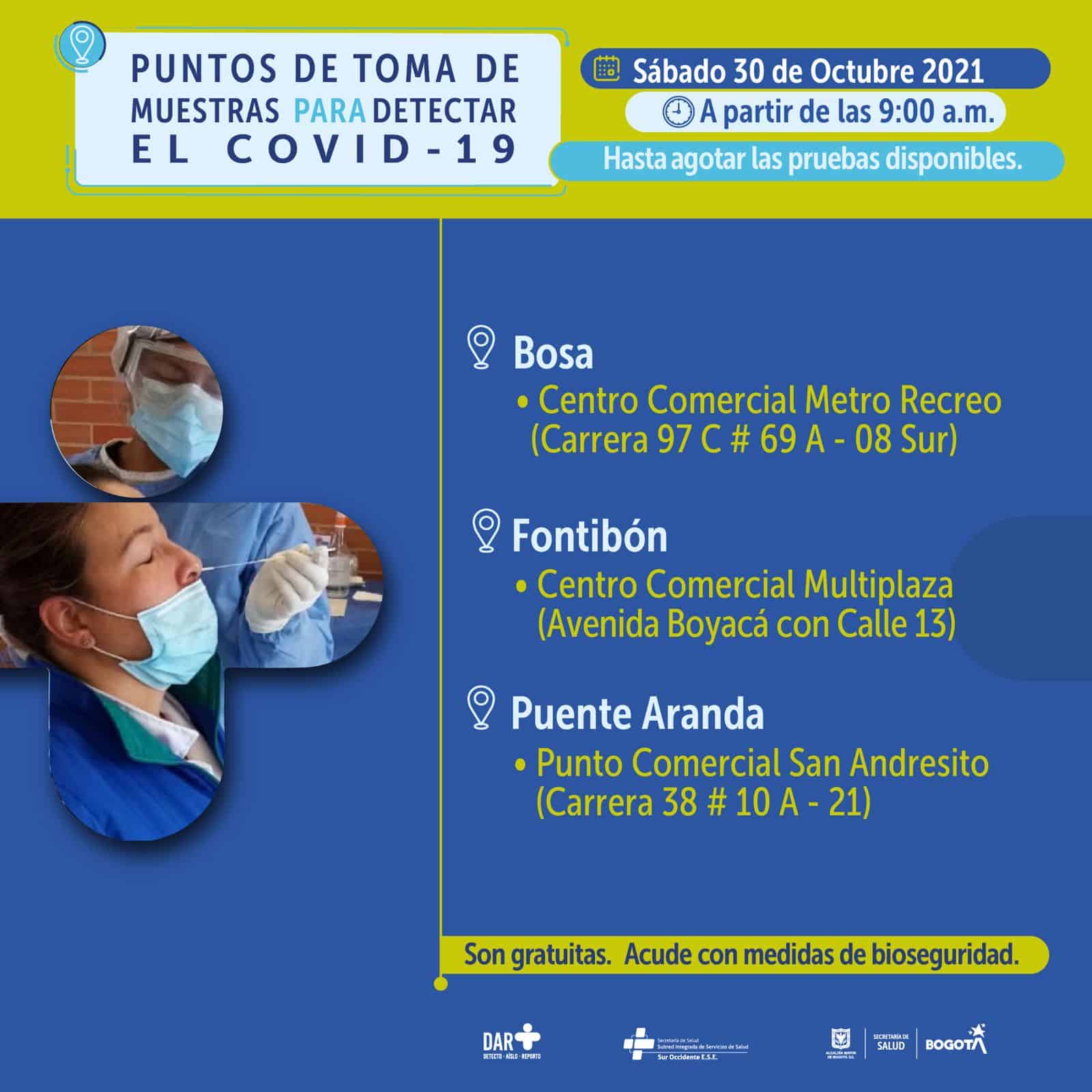 Pruebas covid en Bogotá