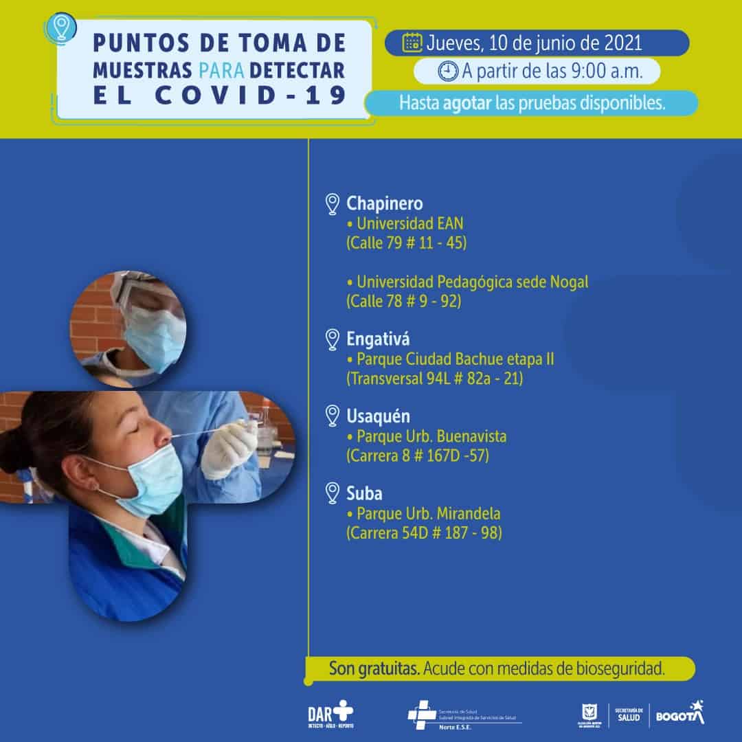 Pruebas PCR gratis en Bogotá