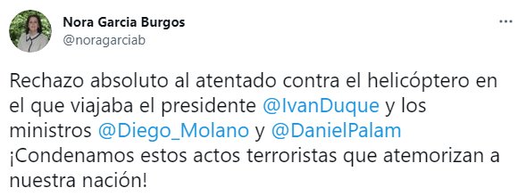 Rechazo atentado contra Duque