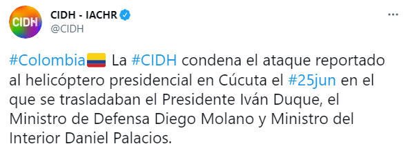 Rechazo atentado contra Duque
