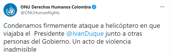 Rechazo atentado contra Duque