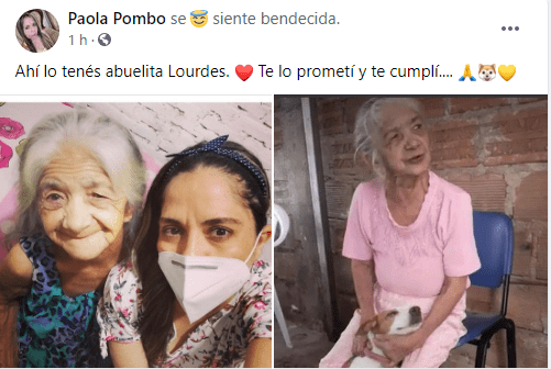 Mujer ayudó a anciana a encontrar a su perro Palomo.