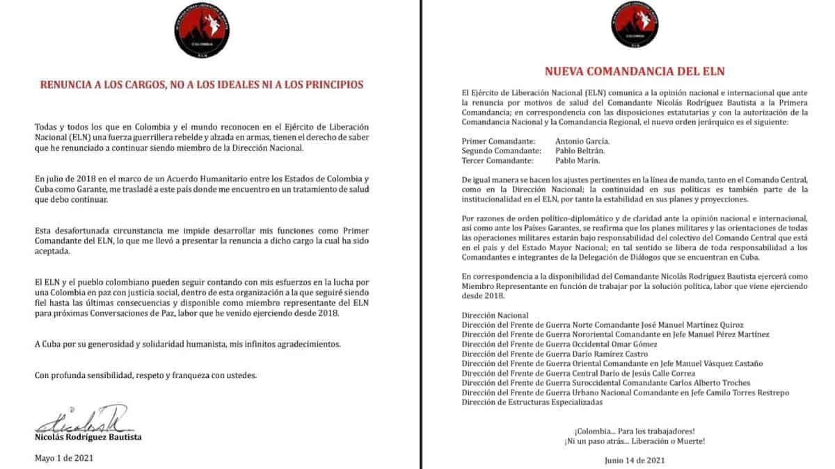 Comunicado emitido por el ELN