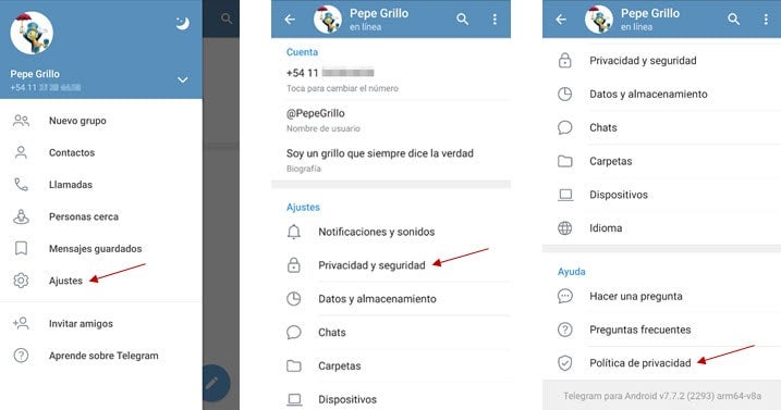 Configurar privacidad de Telegram - Foto: ESET