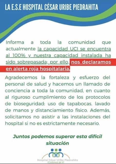 Foto: Comunicado Hospital de Caucasia