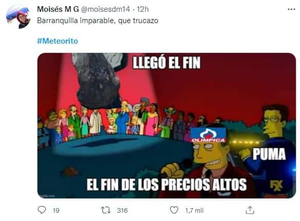 Meteorito en Barranquilla - Foto: Twitter