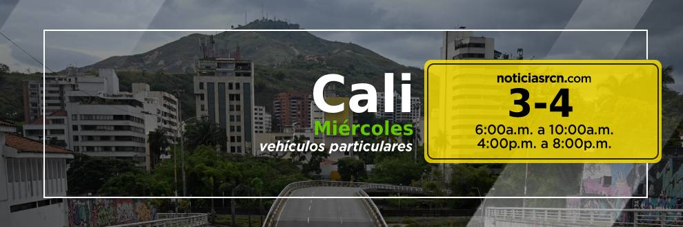 Pico y placa Cali miércoles 10 de noviembre de 2021