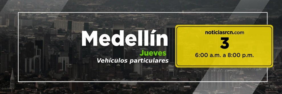 Pico y placa en Medellín hoy jueves 4 de noviembre 2021