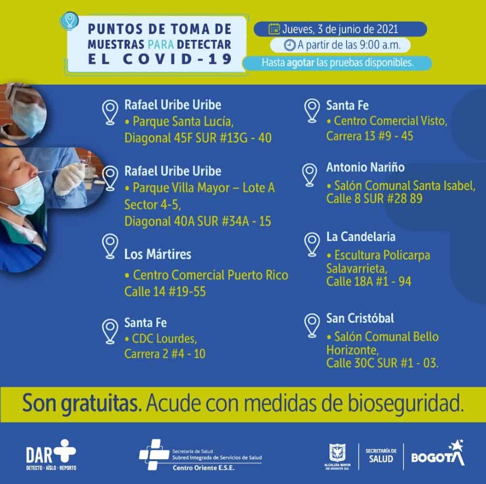 Foto: Pruebas covid gratis en Bogotá - Alcaldía