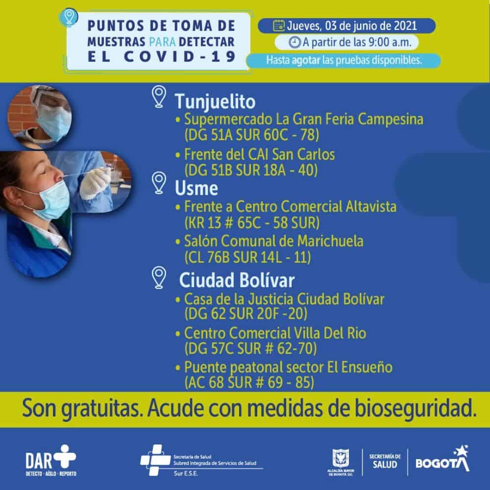 Foto: Pruebas covid gratis en Bogotá - Alcaldía