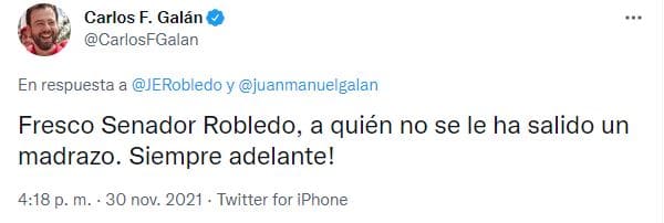 Madrazo de Jorge Enrique Robledo - Foto: Twitter