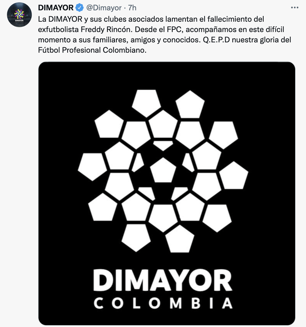 Dimayor despide a Freddy Rincón