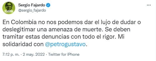 Sergio Fajardo sobre Petro