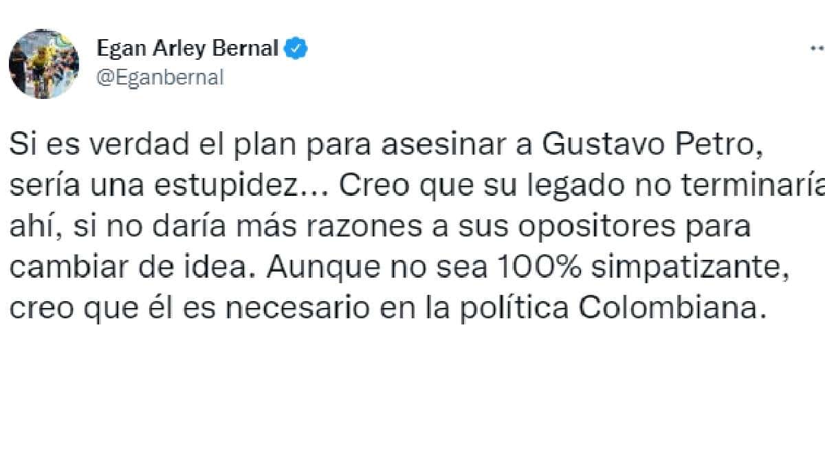 Egan sobre supuesto intento de asesinato a Petro