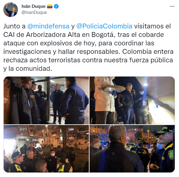 Iván Duque sobre atentado en CIudad Bolívar