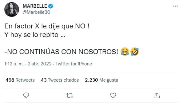 Respuesta de Marbelle a Francia Márquez - Foto: Twitter