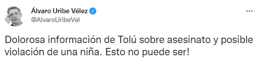 Uribe sobre niña muerta en Tolú