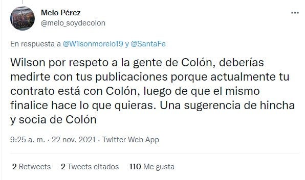 Wilson Morelo / Twitter