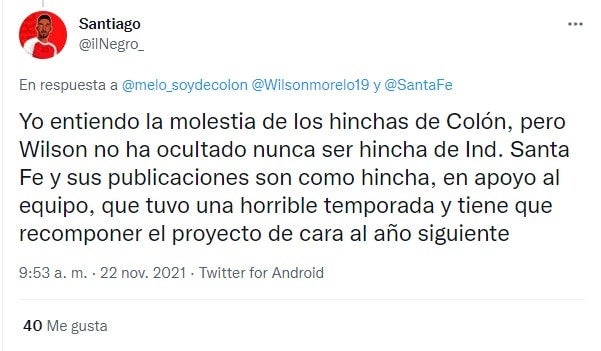 Wilson Morelo / Twitter