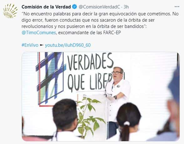 Timochenko en acto de perdón