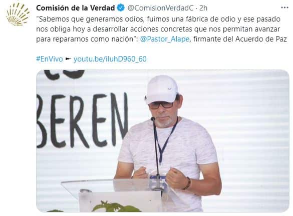 Pastor Alape, ex miembro de las Farc