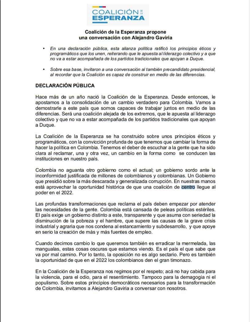 Invitación a Alejandro Gaviria