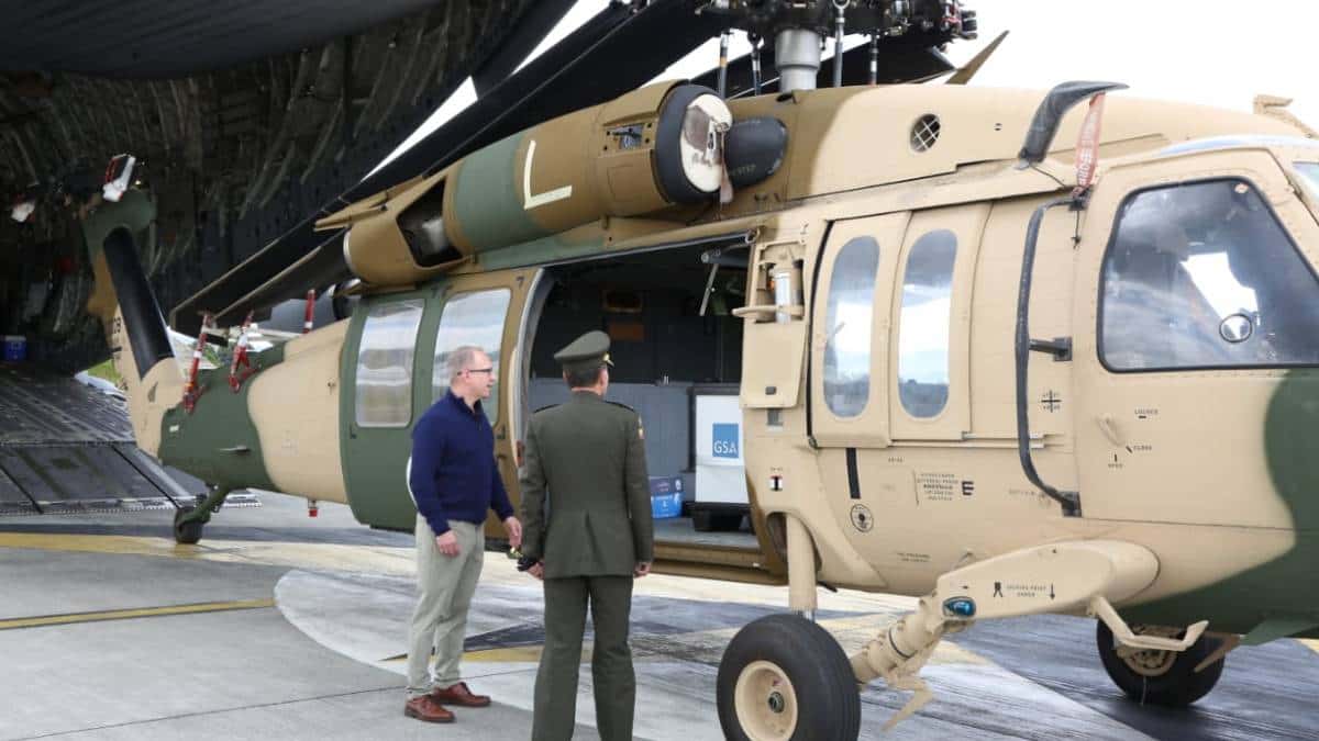 Helicópteros Black Hawk que Estados Unidos le entregó al presidente Gustavo Petro